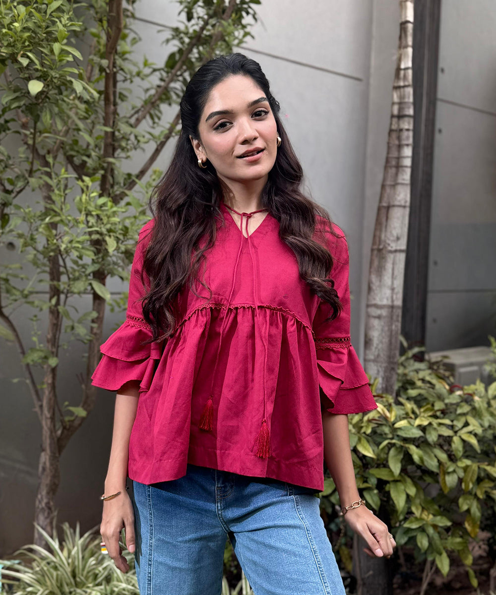 Jacquard Laced Top - Halo Retail