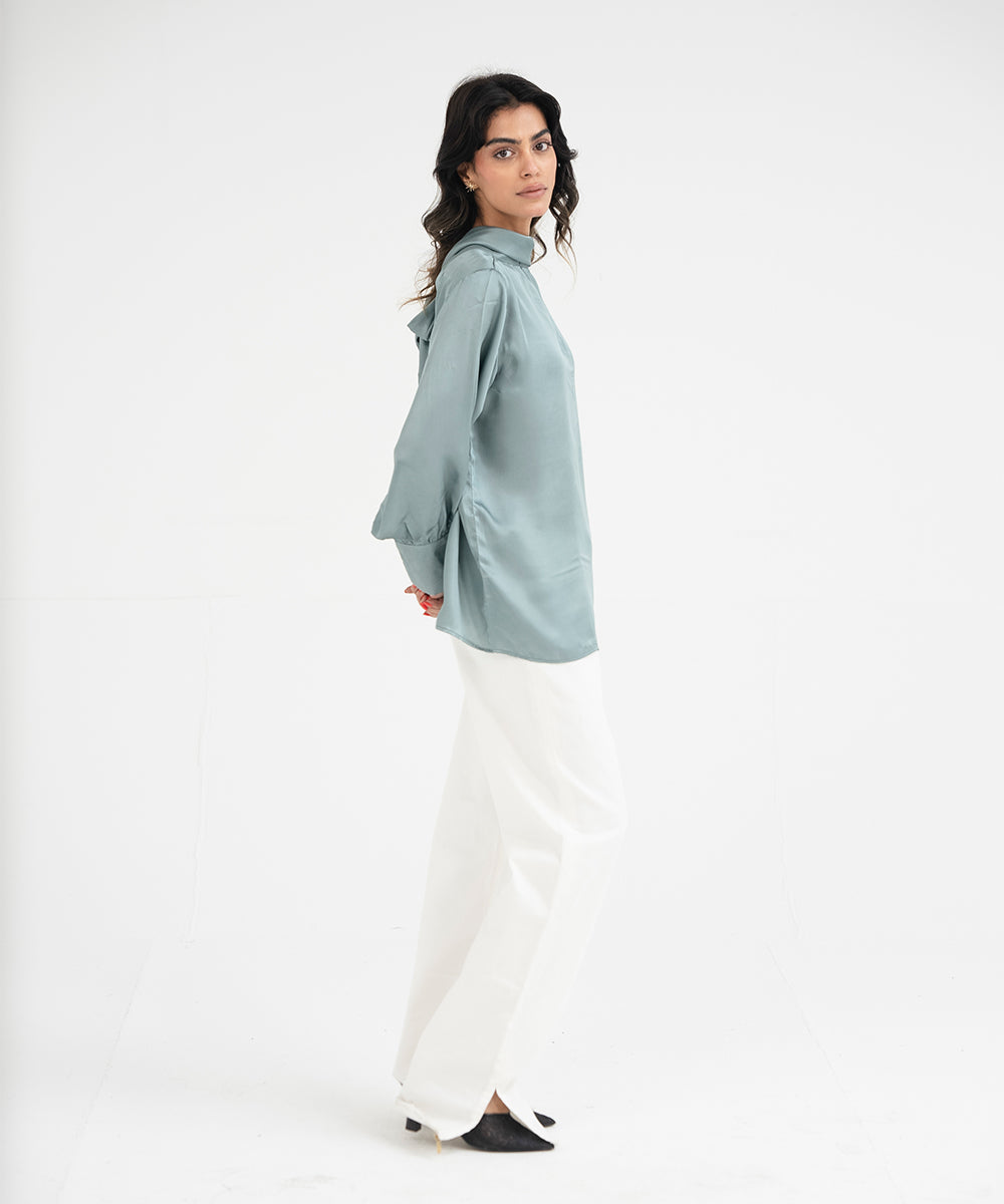 Silk top With Bow - Halo Retail
