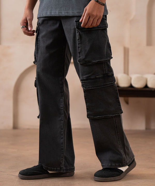 Faded Charcoal Wide Leg Denim - Halo Retail