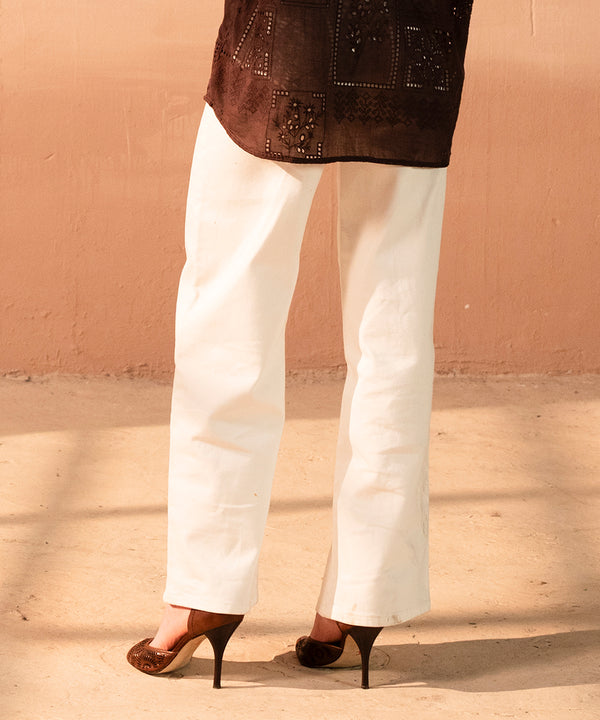 White High Waist Pants - Halo Retail