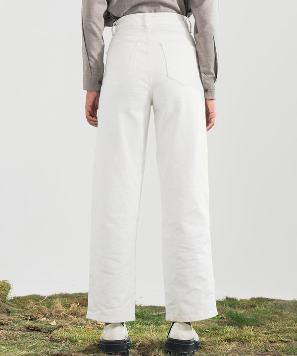 White High Waist Pants - Halo Retail
