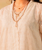 White Chikan Kari Tunic - Halo Retail