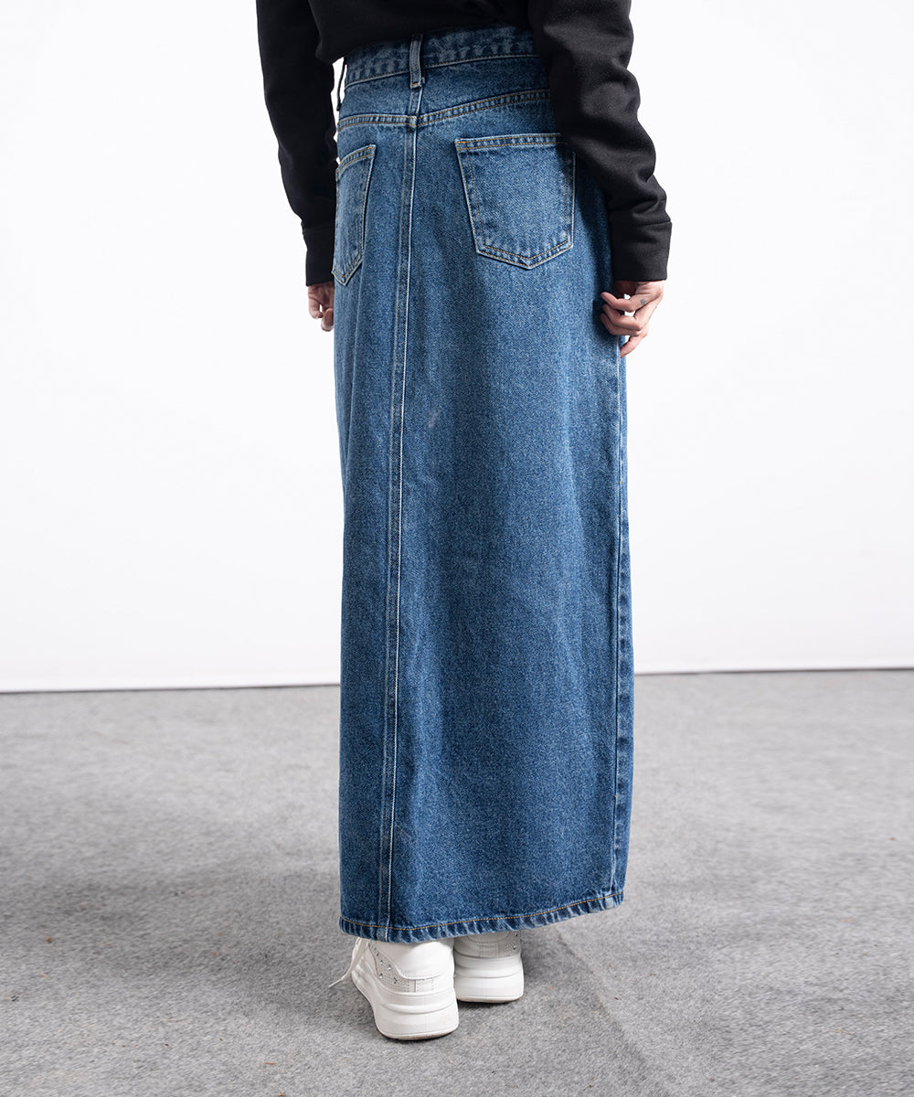 Light Wash Midi Skirt - Halo Retail