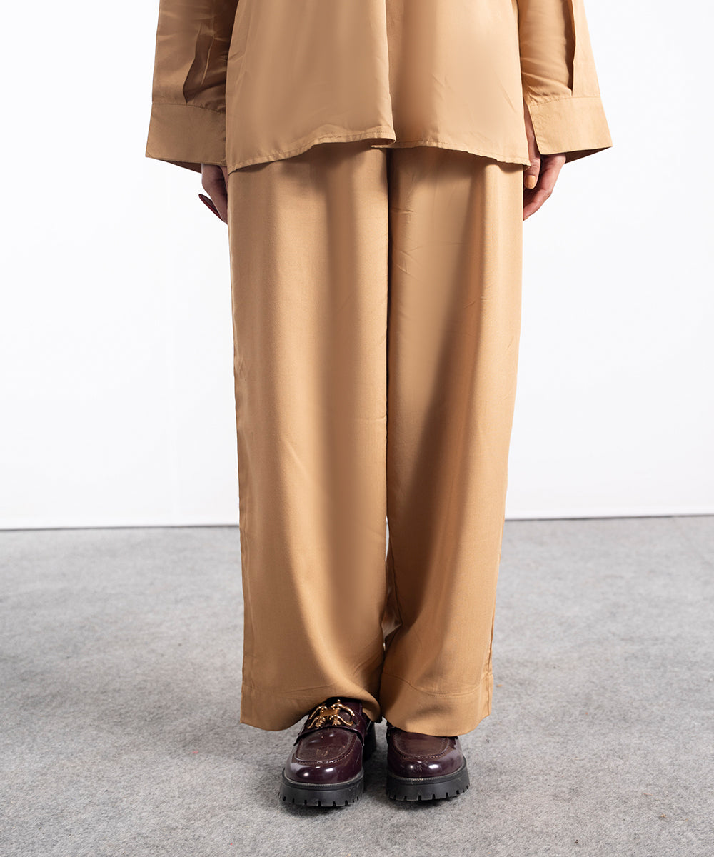 Mustard Pleated Trouser - Halo Retail