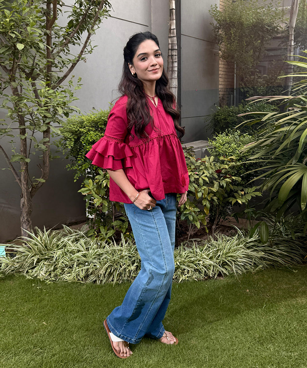Jacquard Laced Top - Halo Retail