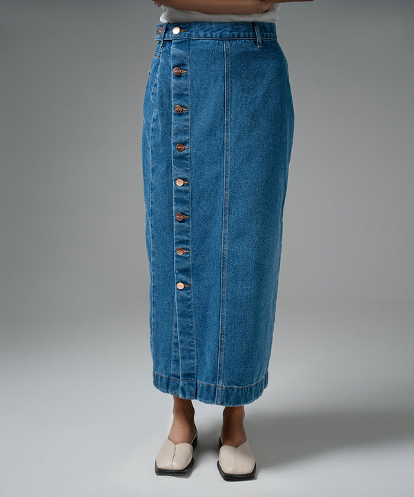 Downtown Button Skirt