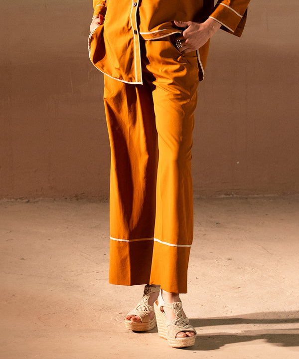 Caramel Striped Crepe Pants - Halo Retail