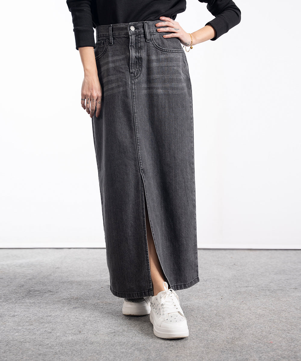 Charcoal Denim Skirt - Halo Retail