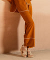 Caramel Striped Crepe Pants - Halo Retail