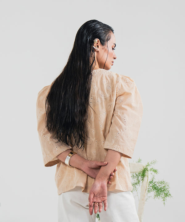 Eyelet Chikan Kari Top - Halo Retail