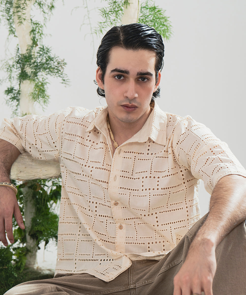 Eyelet Chikan Kari Shirt - Halo Retail