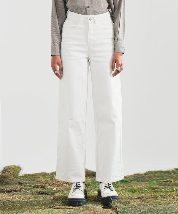 White High Waist Pants - Halo Retail