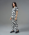 Monochrome Floral V-Neck Shirt - Halo Retail