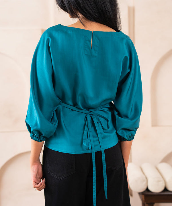 Cyan Tie Top - Halo Retail
