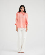 Silk Top With Ruffled Neck - Halo Retail