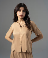 Golden Cuban Collar Top - Halo Retail