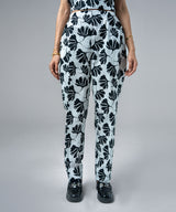 Monochrome Floral Straight Pants - Halo Retail