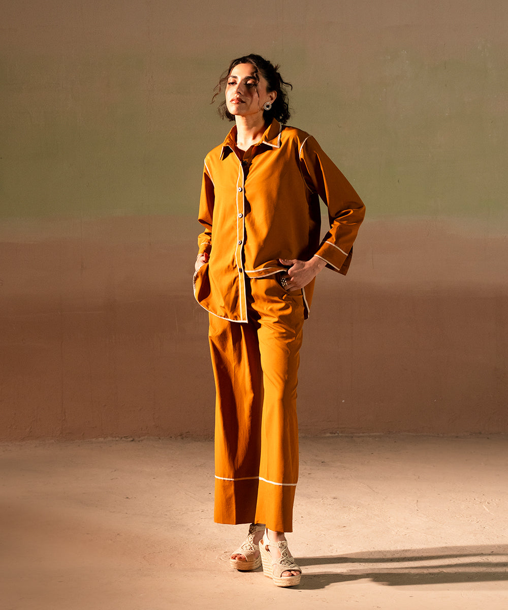 Caramel Striped Button Down shirt - Halo Retail