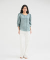 Silk Top With Pleate Details - Halo Retail