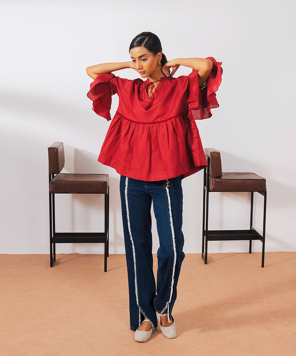 Jacquard Laced Top - Halo Retail