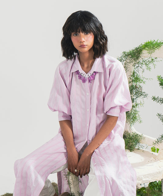 Stripped Lilac Raglan Dress - Halo Retail
