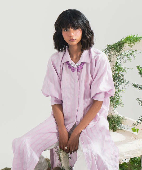 Stripped Lilac Raglan Dress - Halo Retail