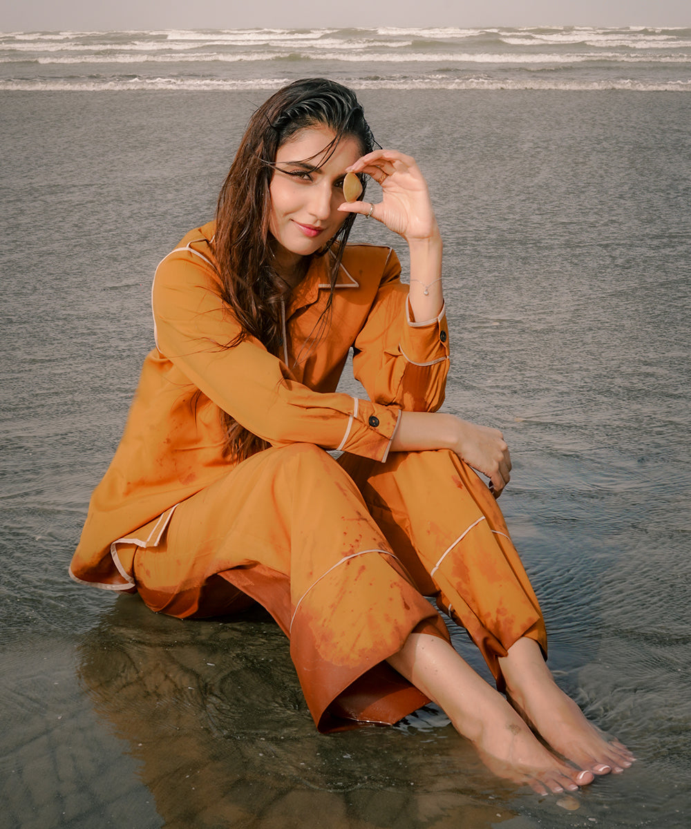 Caramel Striped Button Down shirt - Halo Retail
