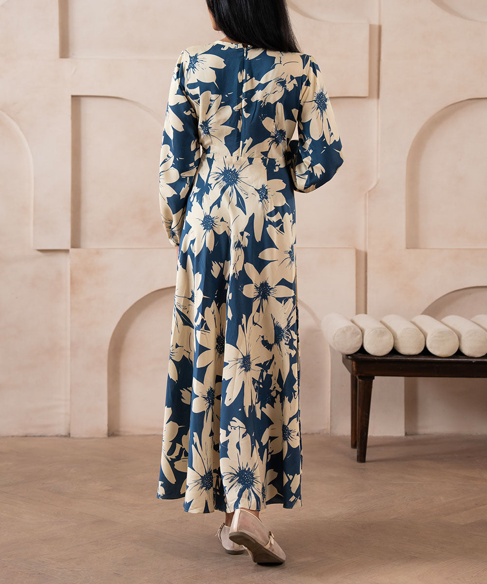 Ocean Ink Floral Dress - Halo Retail