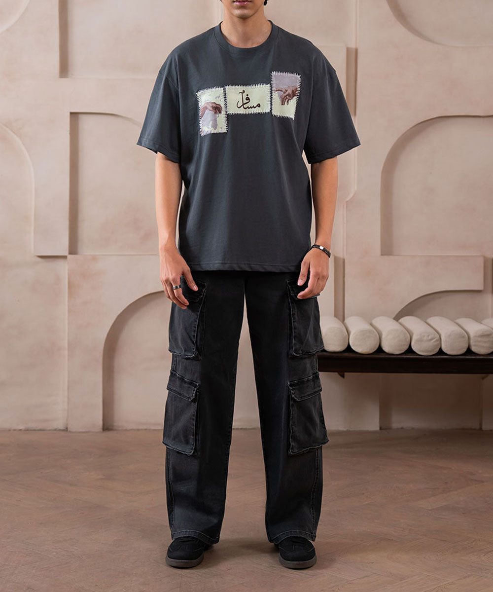 Faded Charcoal Wide Leg Denim - Halo Retail