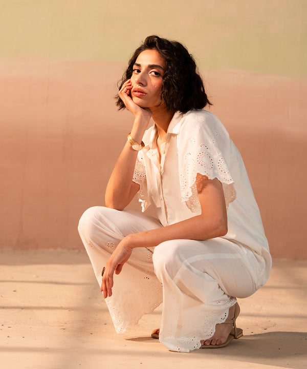 Chikan Kari Wide Leg Trousers - Halo Retail