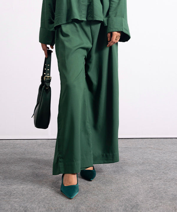 Bottle Green Linen Trouser - Halo Retail