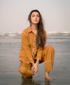 Caramel Striped Button Down shirt - Halo Retail