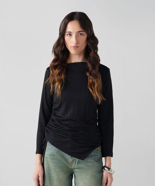 Black Ruched Top