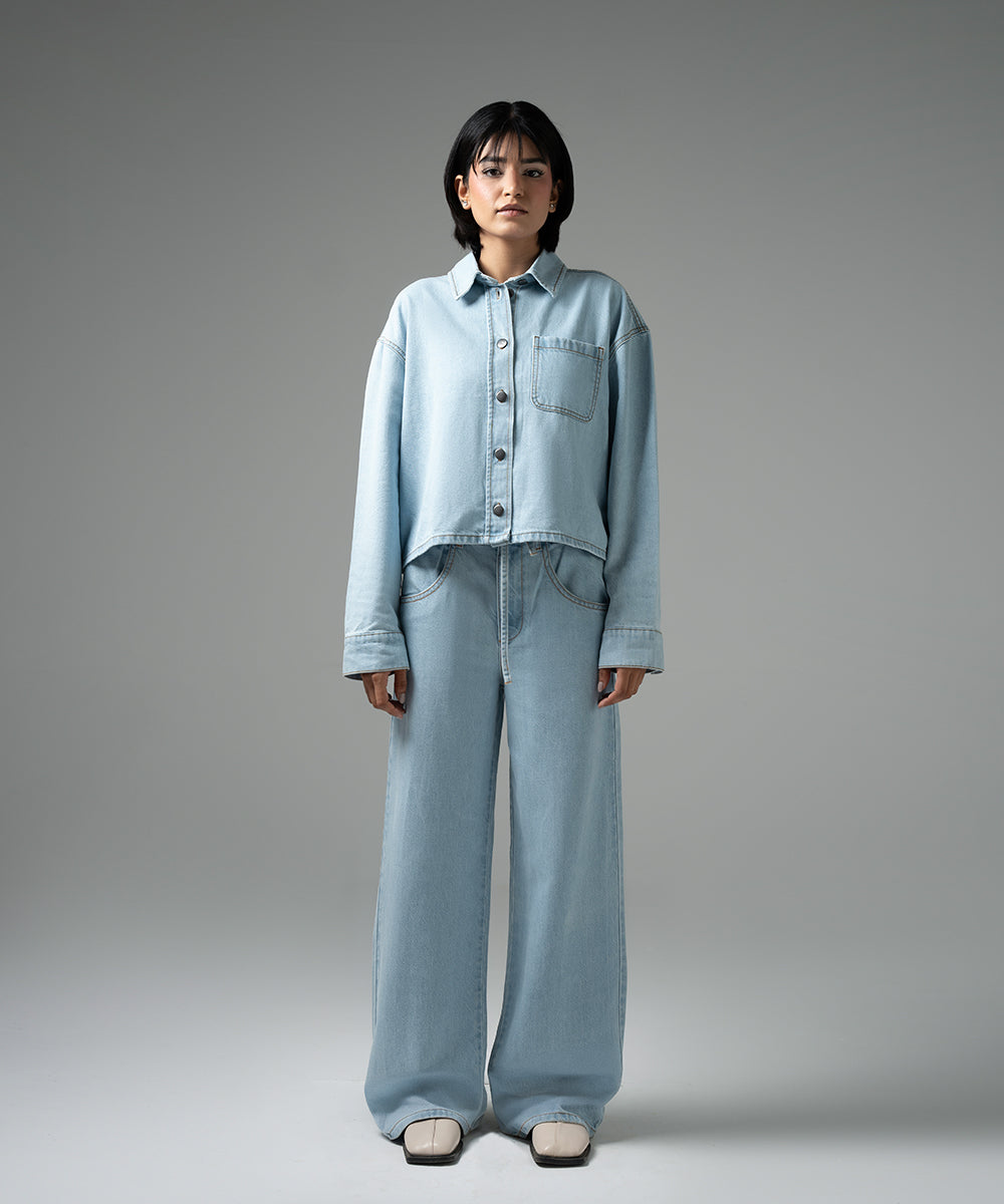Light Wash Oversized Top