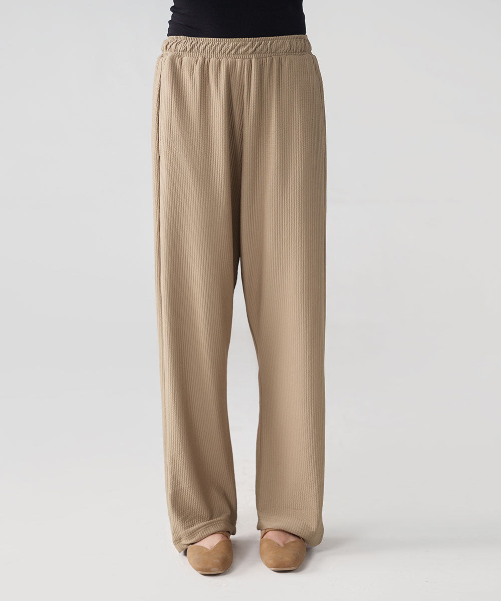 Beige Straight Pants