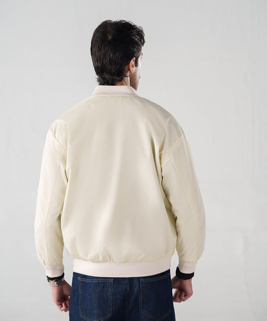 Cream Bomber Jacket