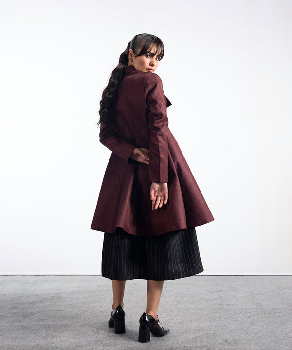Rust Long A-Line Coat - Halo Retail