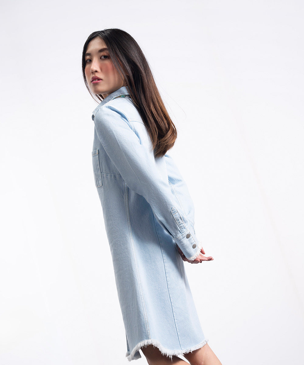 Light Wash Denim Dress - Halo Retail