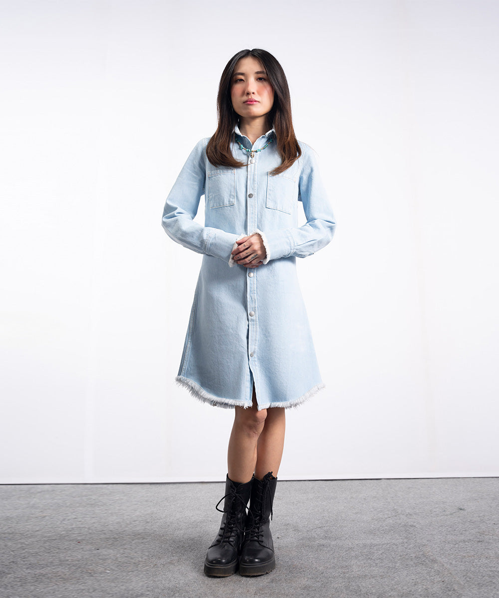 Light Wash Denim Dress - Halo Retail