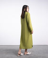 Parrot Green Dress With Collar Details - Halo Retail