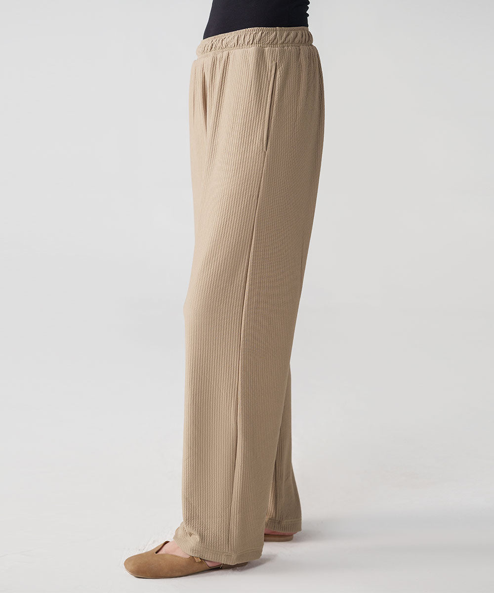 Beige Straight Pants