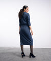 Classy Blue Front Open Dress - Halo Retail