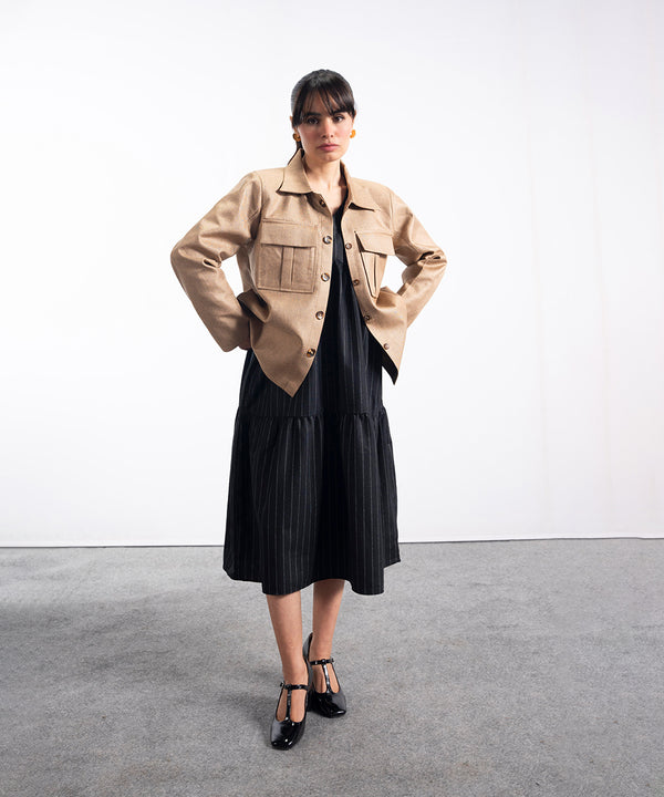 Beige Short Length Coat - Halo Retail