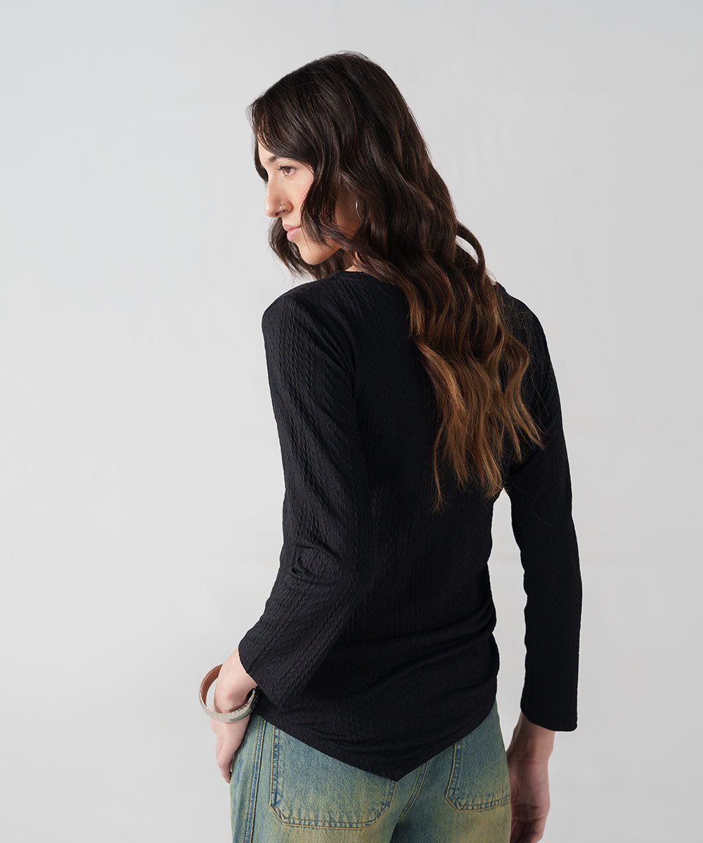 Black Ruched Top