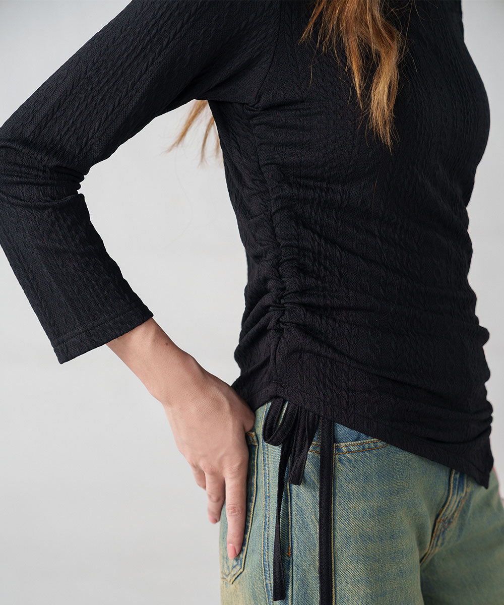 Black Ruched Top