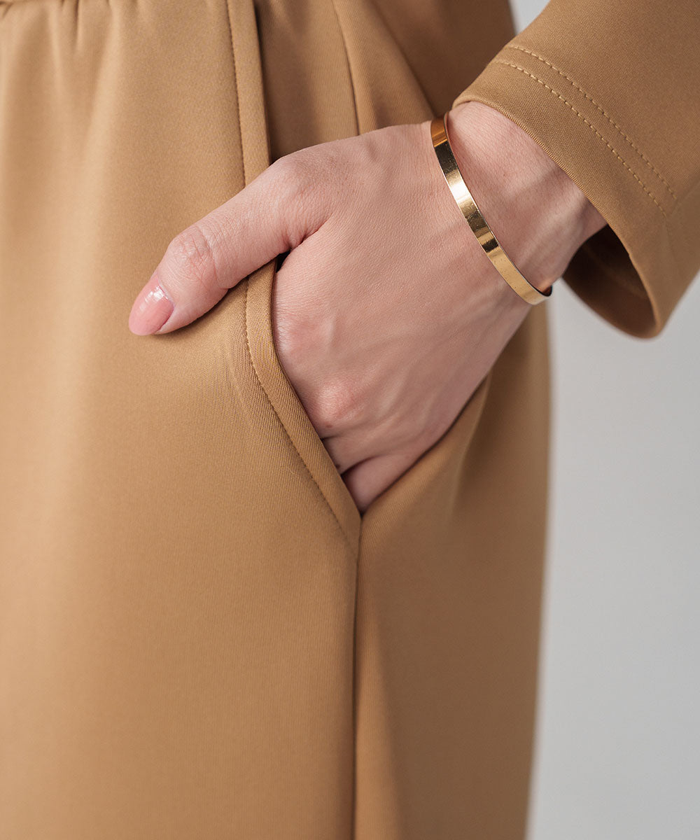 Tan Pintuck Trouser