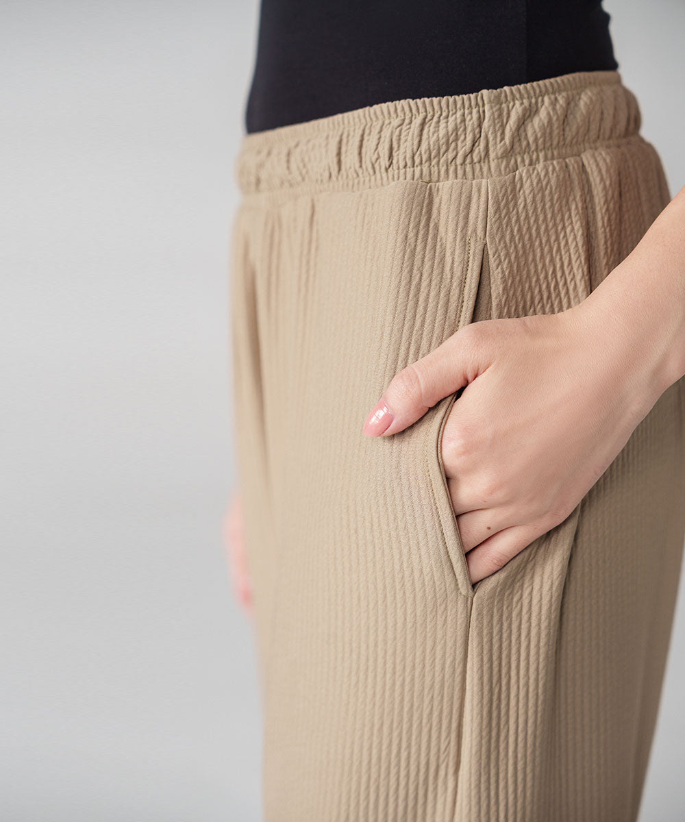 Beige Straight Pants