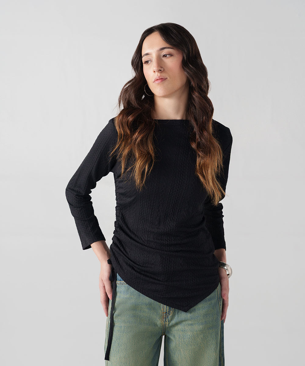 Black Ruched Top