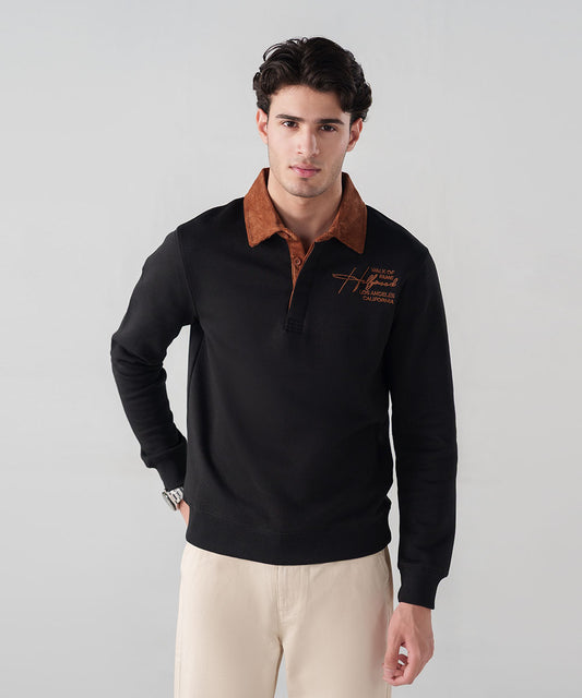 Corduroy Collar Pullover