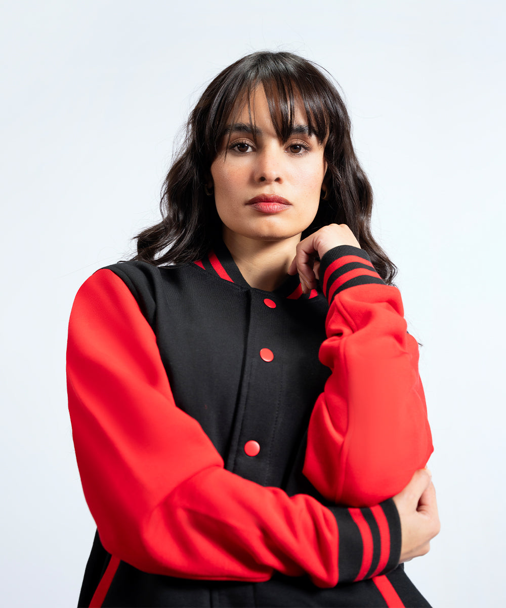 Red & Black Varsity Jacket - Halo Retail